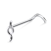 Cool Design Silver Curved Nose Stud NSKB-384